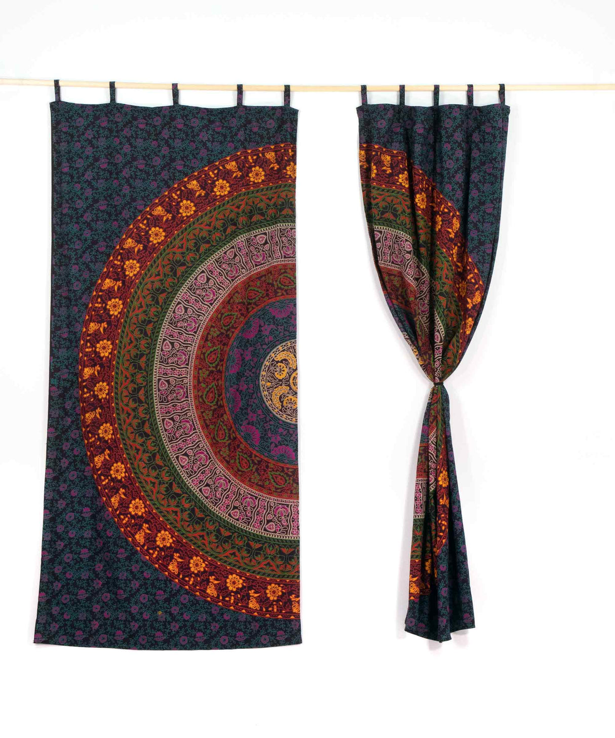 Mandala Vorhang in bunt mit Schlaufen