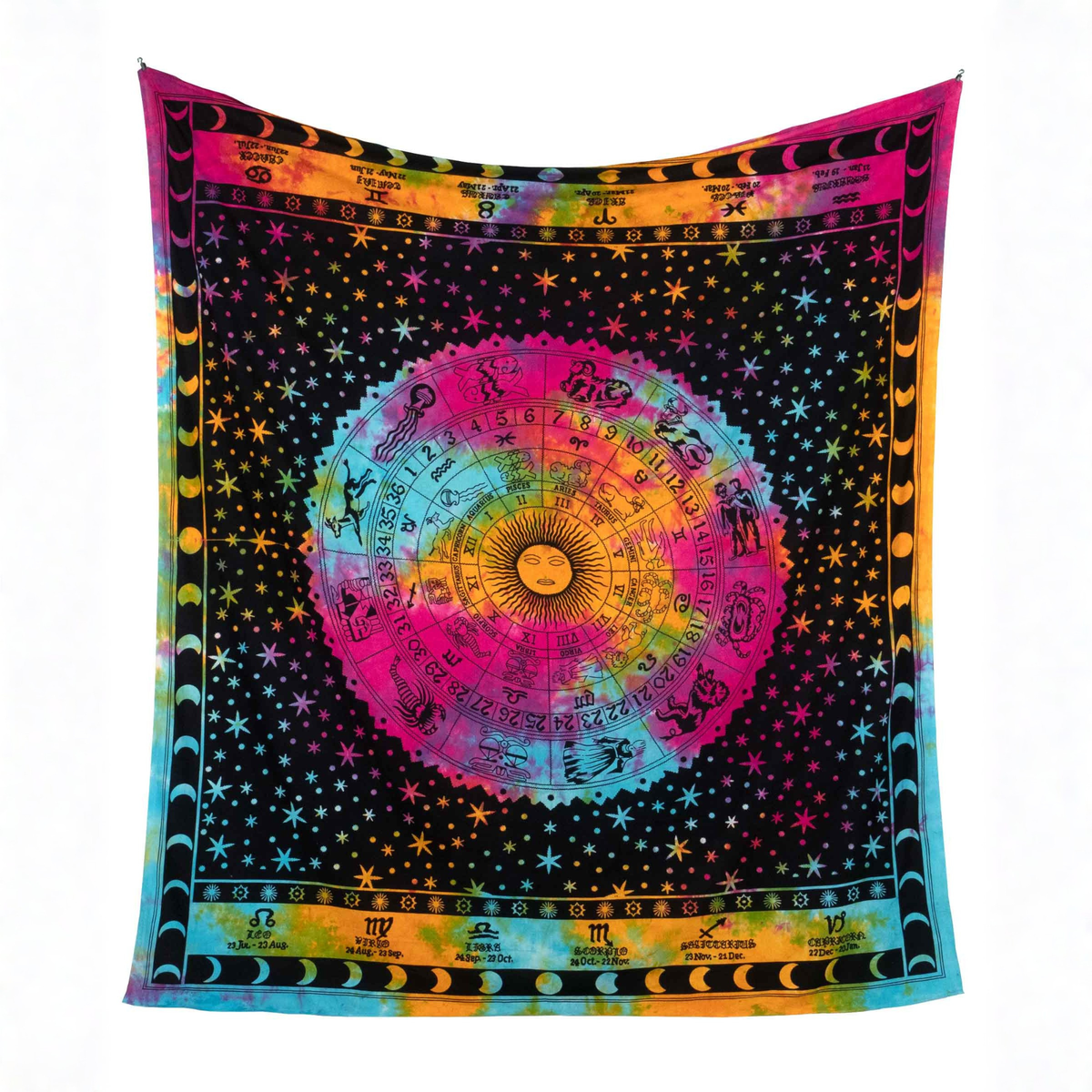 Wandtuch Sternzeichen batik bunt