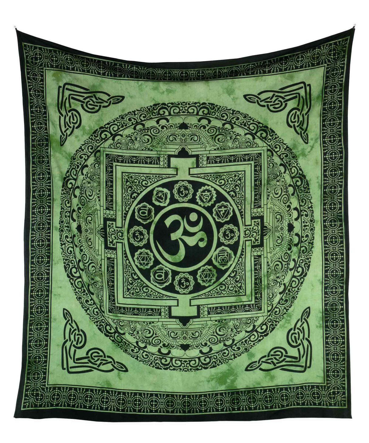 Wandtuch Ohm Zeichen batik grün - groß