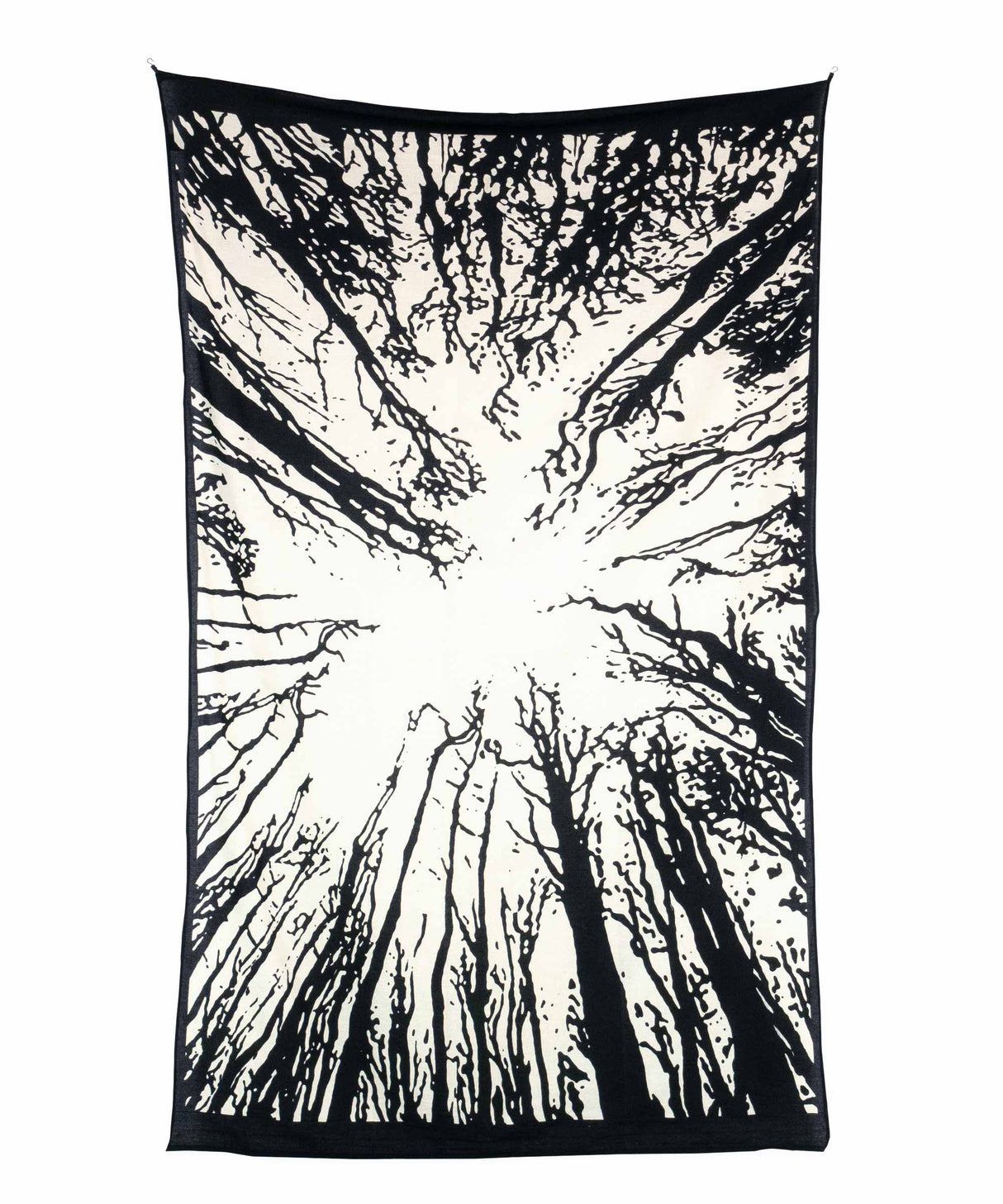 Wandtuch Wald schwarz weiß - medium