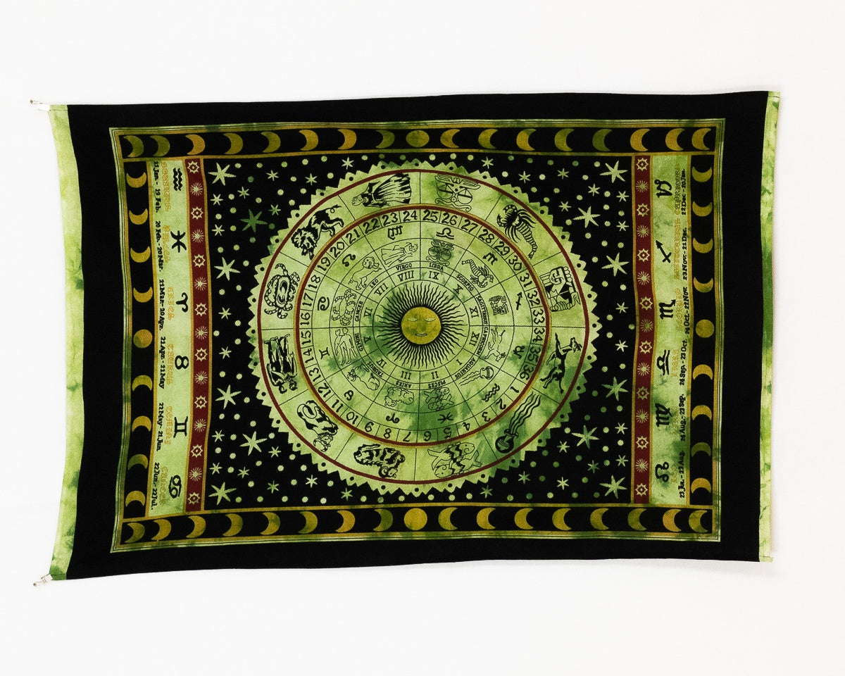 Wandtuch mit Sternzeichen und Sonnenkalender
