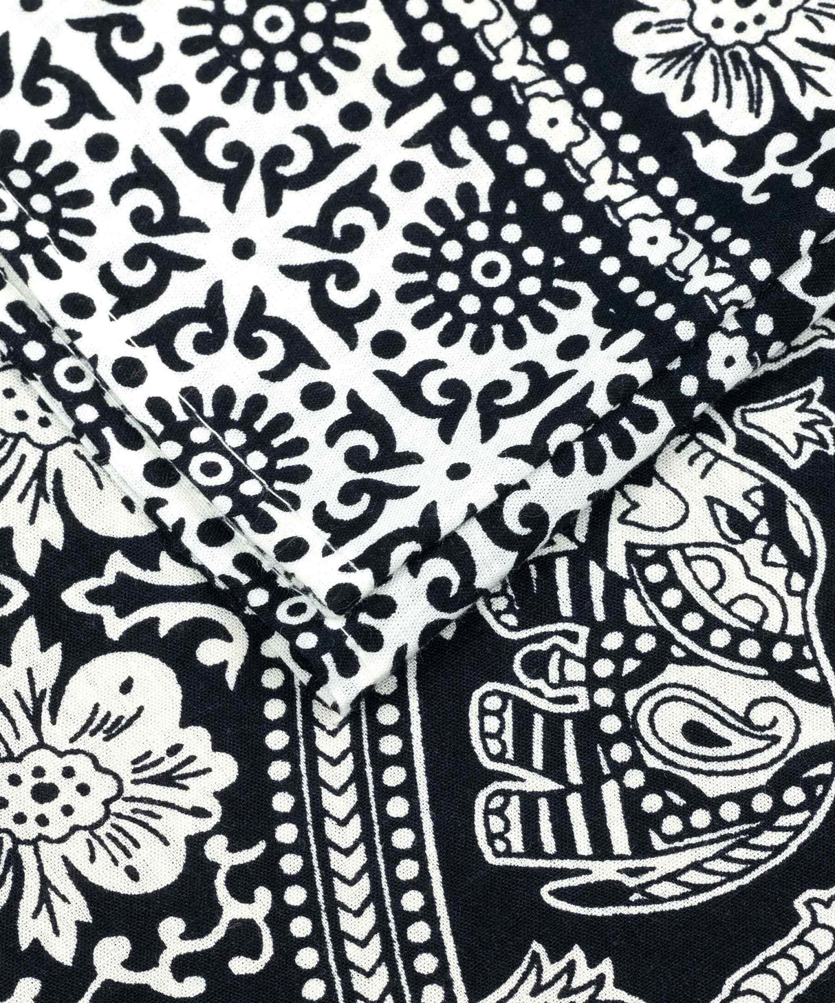 Kleines Wandtuch Elefanten Mandala schwarz weiß