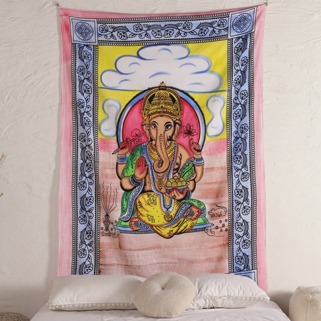 Wandtuch Lord Ganesha pastell