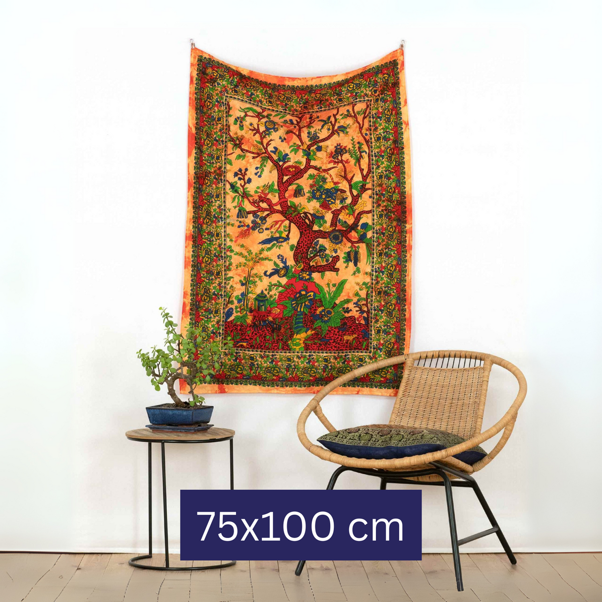 Wandtuch Lebensbaum orange