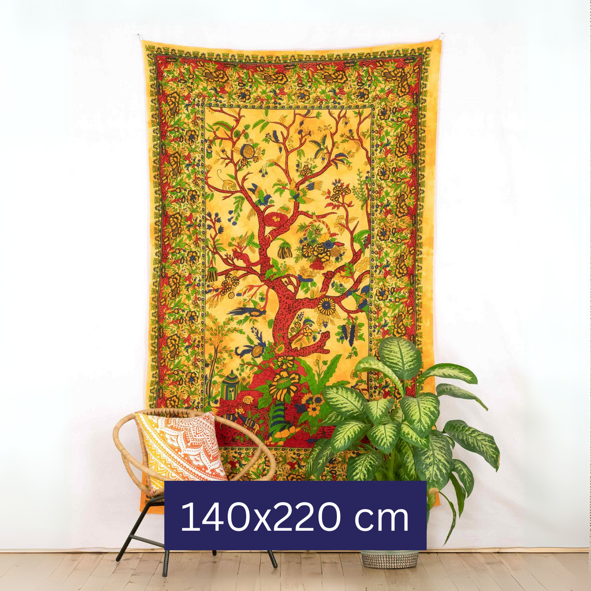 Wandtuch Lebensbaum orange