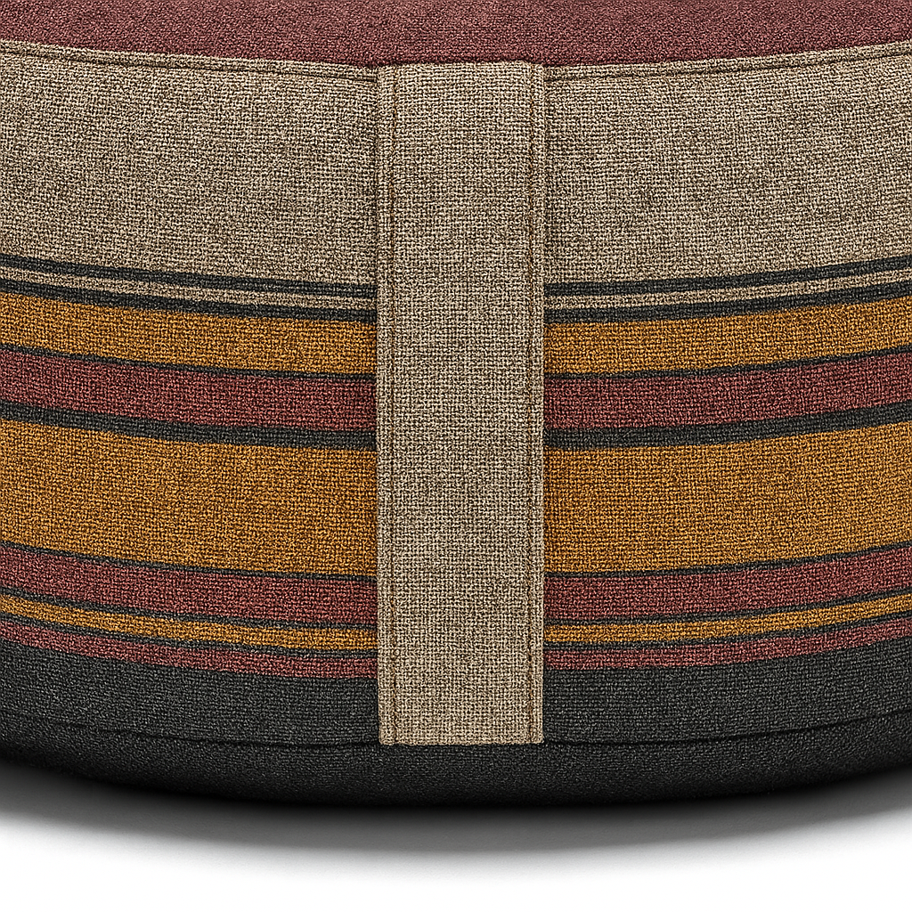 Yogakissen Geometrisch Grau Gelb mit Buchweizen