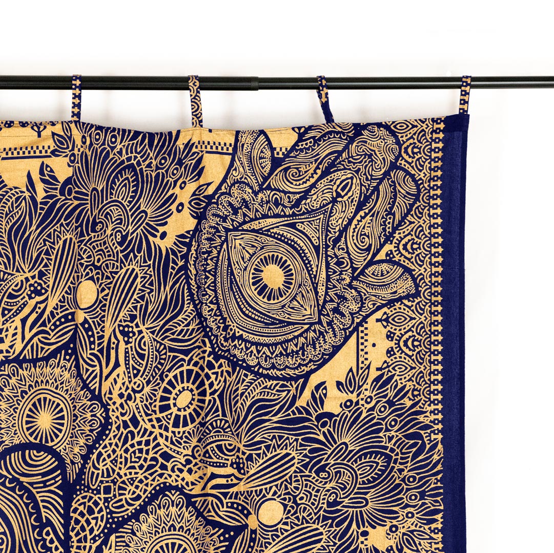 Gold Vorhang Fatimas Hand blau - 2-teilig