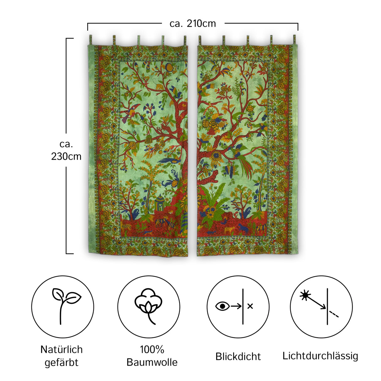 Vorhang Lebensbaum - 2 teilig