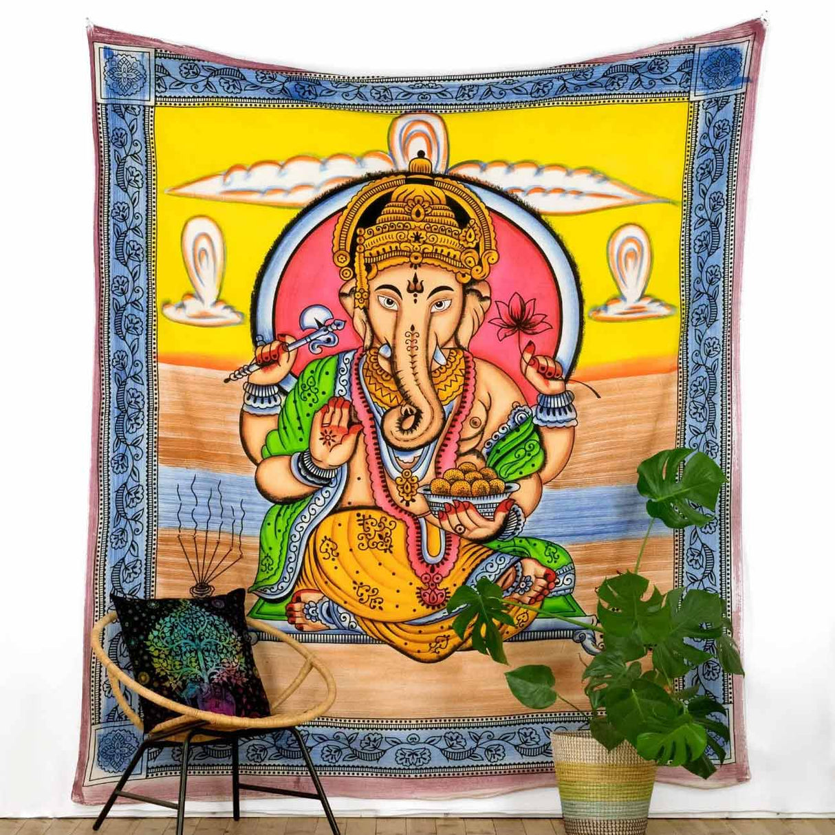 Wandtuch Lord Ganesha pastell