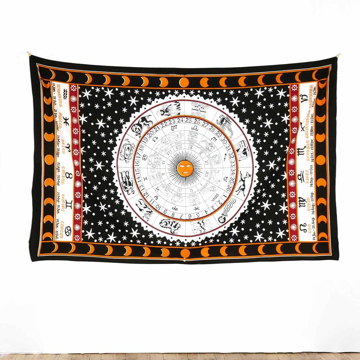 Wandtuch it Sternzeichen in schwarz weiß 140x220 cm