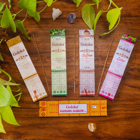 Goloka Räucherstäbchen, viele Aromen im Set