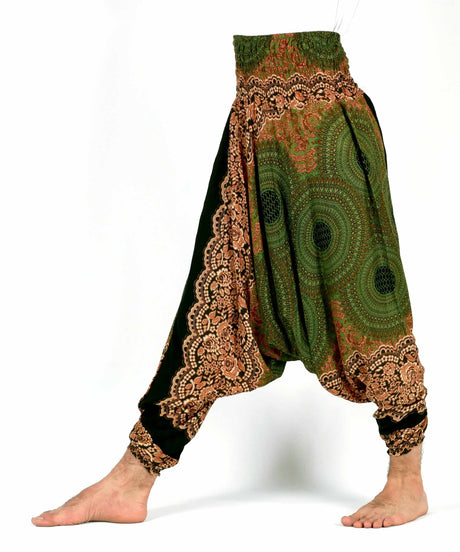 Aladinhose Mandala grün orange Männermodel