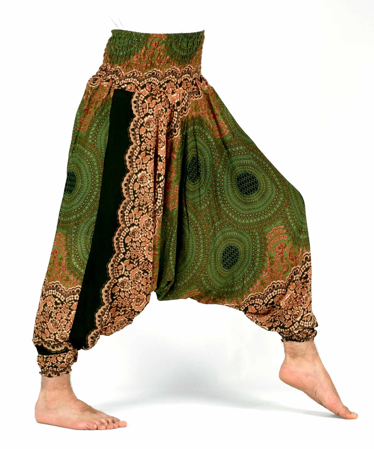 Aladinhose Mandala grün orange Männermodel