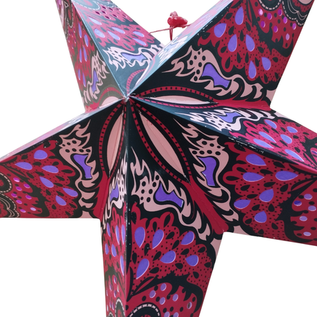 Einzelstück Papierstern Bordeaux Rosa
