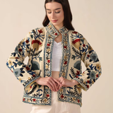 Einzelstück Bestickte Jacke in Weiß