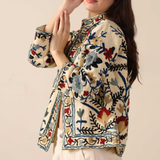 Einzelstück Bestickte Jacke in Weiß