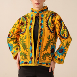 Einzelstück Bestickte Jacke in Gelb