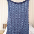 Blockdruck Tagesdecke Raj Mahal - Indigo blau
