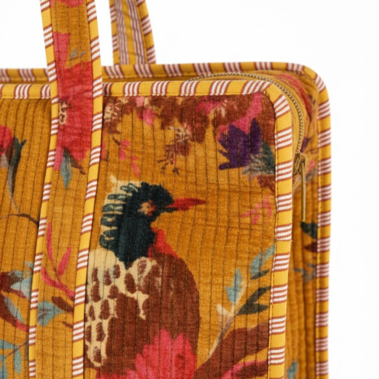 Boho-Shopper Gelb - Samt Tragetasche für Unterwegs