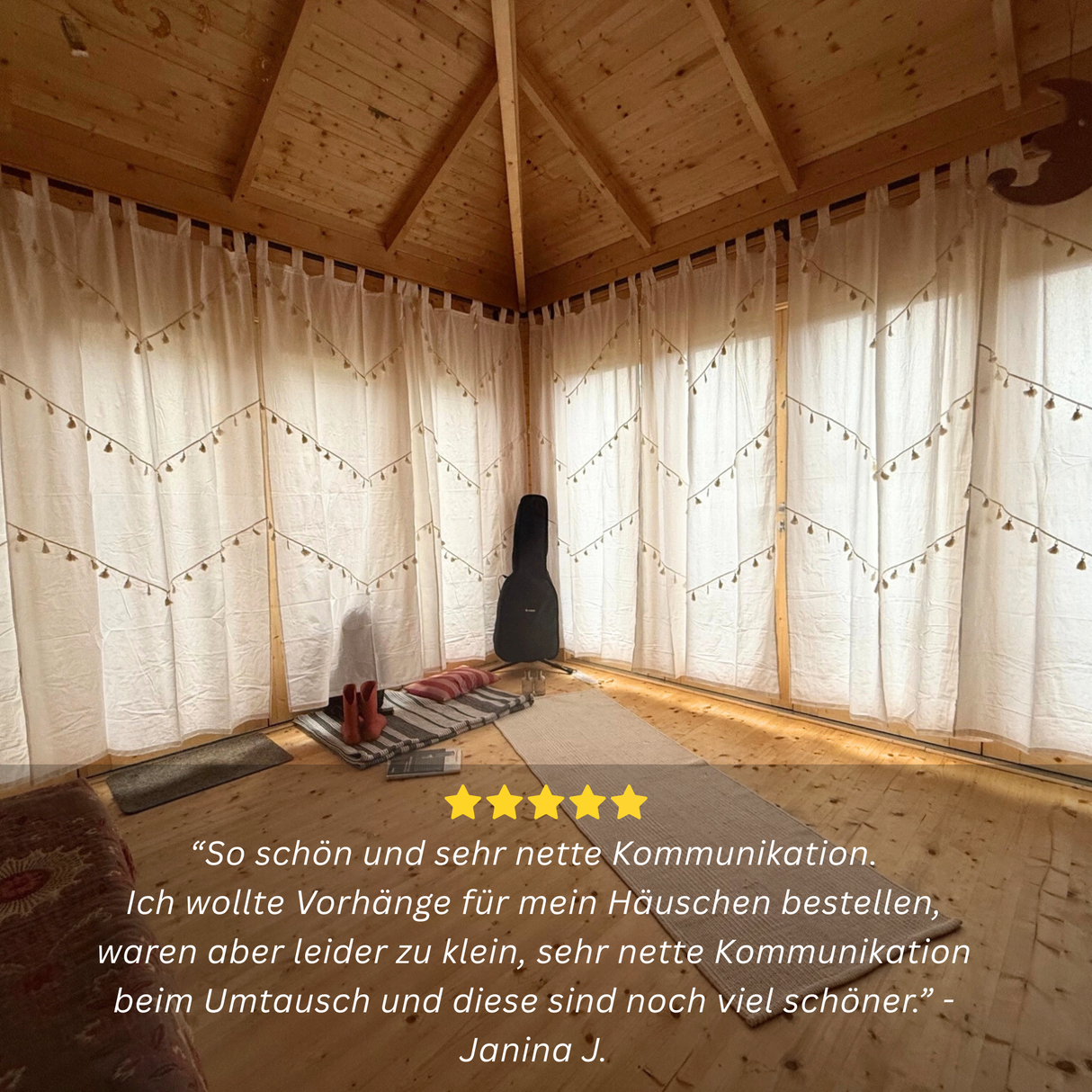 Boho Vorhang Weiß - 2-teilig