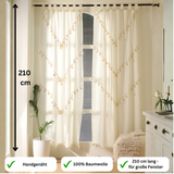 Boho Vorhang Weiß - 2-teilig