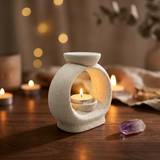 Duftlampe für Öl - Oval aus Keramik | Teelicht Duftöl Lampe