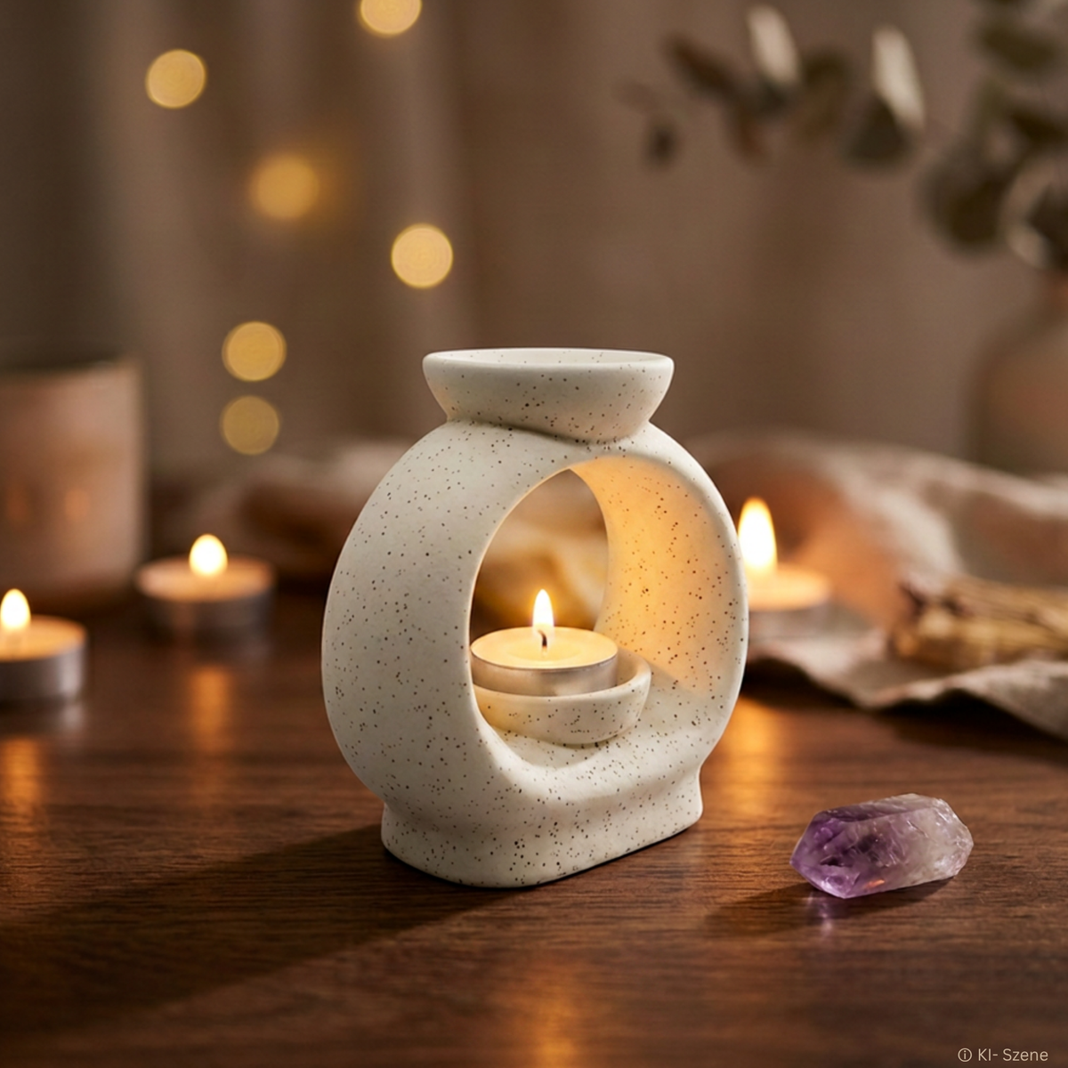 Duftlampe für Öl - Oval aus Keramik