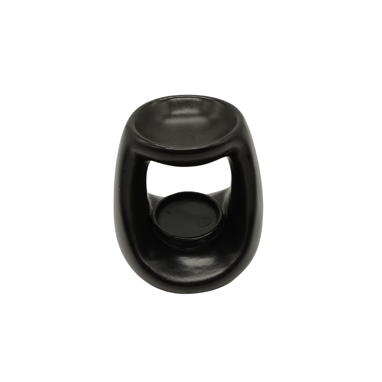 Duftlampe für Öl - Oval Schwarz | Teelicht Duftöl Lampe