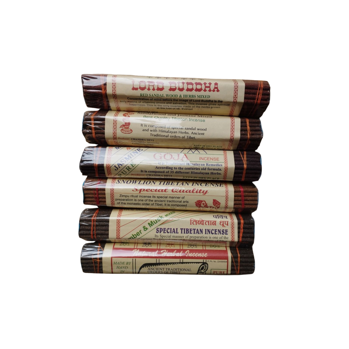 Einzelstück Tibetisches Räucherset Chandra Devi Incense 5 Stück