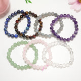 Edelstein Armband Rosenquarz I Zartes Edelstein Armband in hellem Rosa