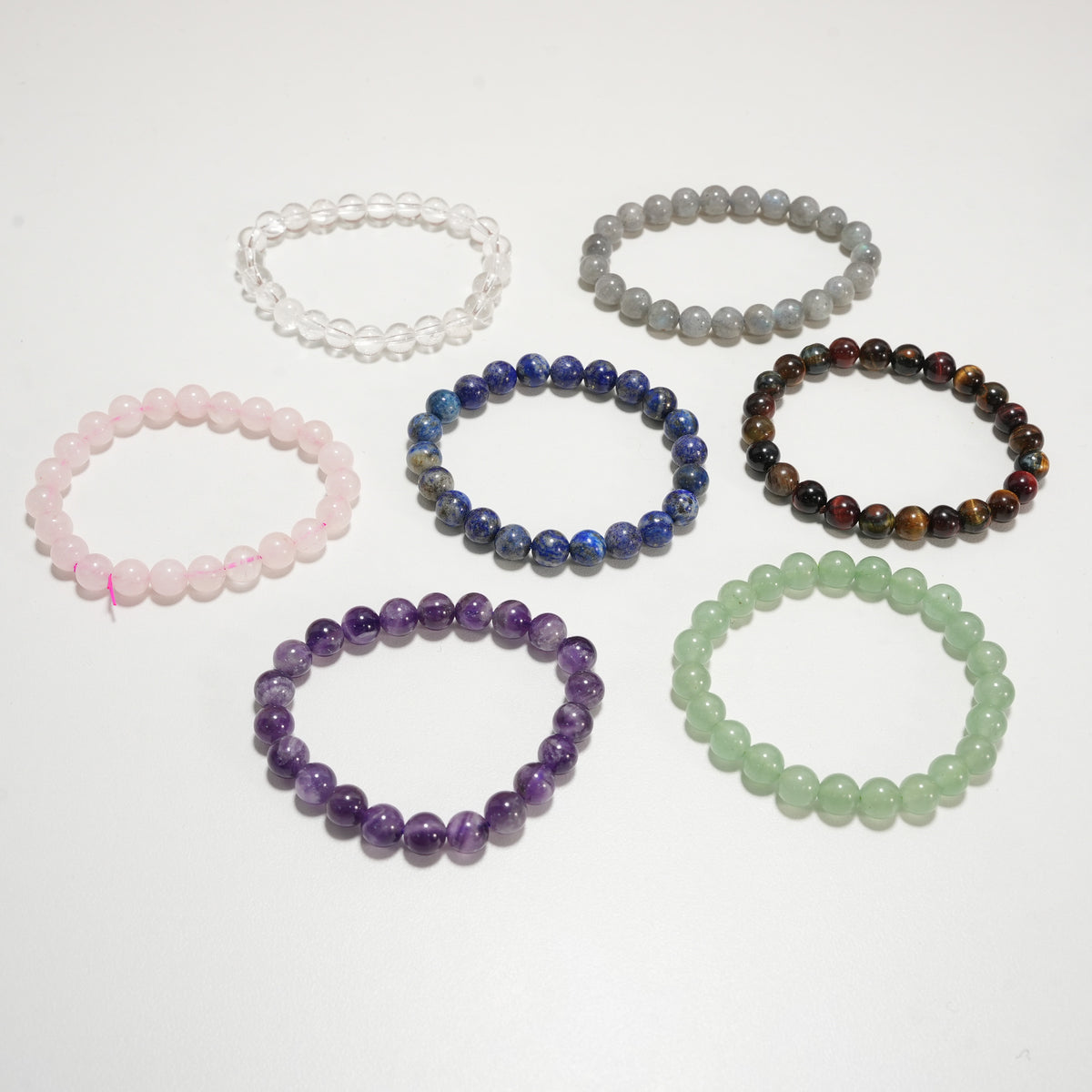 Edelstein Armband Rosenquarz I Zartes Edelstein Armband in hellem Rosa