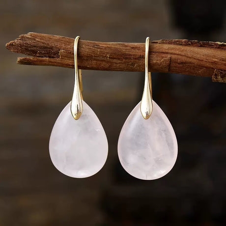 Ohrring mit Rosenquarz Edelstein I Elegante Ohrringe für den Alltag und besondere Anlässe