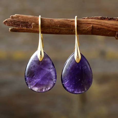 Ohrring mit Amethyst Edelstein I Eleganter Farbtupfer für deinen Stil