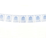 Gebetsfahne Shenrezig Buddha weiss - Tibetische Gebetsflagge mit historischem Buddha