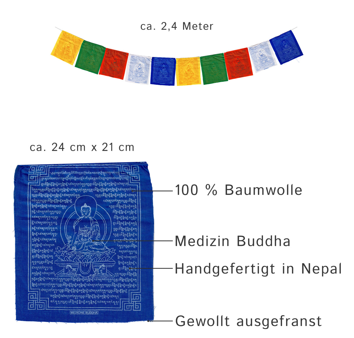 Tibetische Gebetsfahnen Medizin Buddha