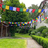 Tibetische Gebetsfahnen XXL 7,1 m 100% Baumwolle - Original Nepal Wimpelkette