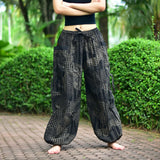 Goa Hose Patchwork Style schwarz grau - Front