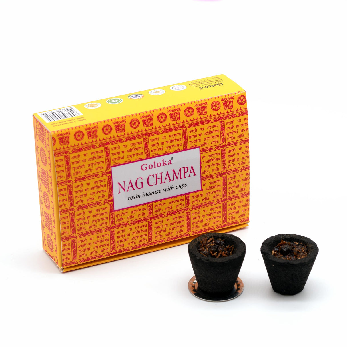 Goloka Smudge Cups Nag Champa 6 Stück Resin Cups Räucherkegel