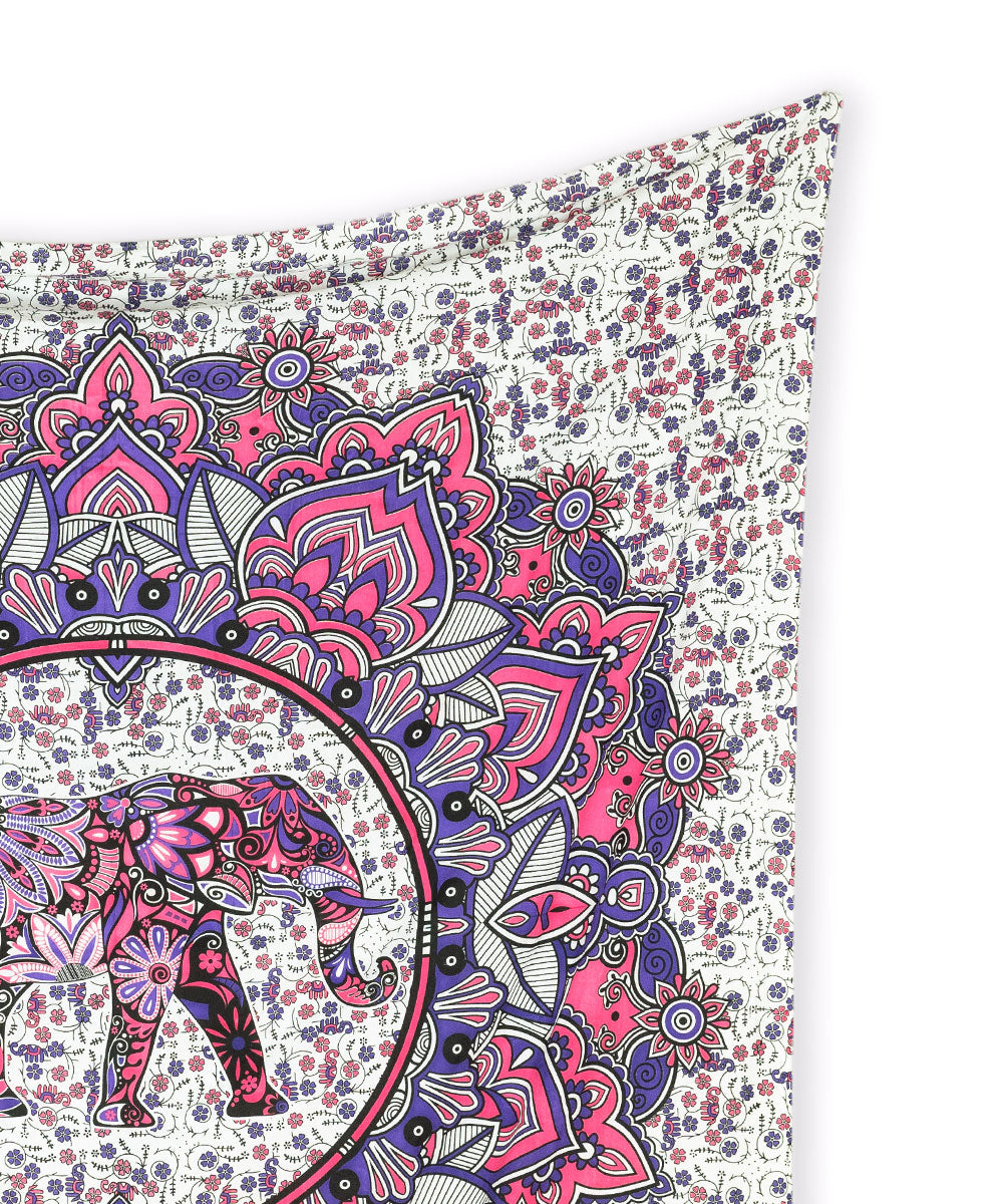 Wandtuch Lotus Elefant rosa lila