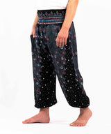 Haremshose XL Pfauenfeder schwarz rot blau ♂