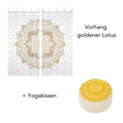 Harmonie in Gold – Vorhang & Yogakissen Set