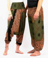 Haremshose Mandala grün orange