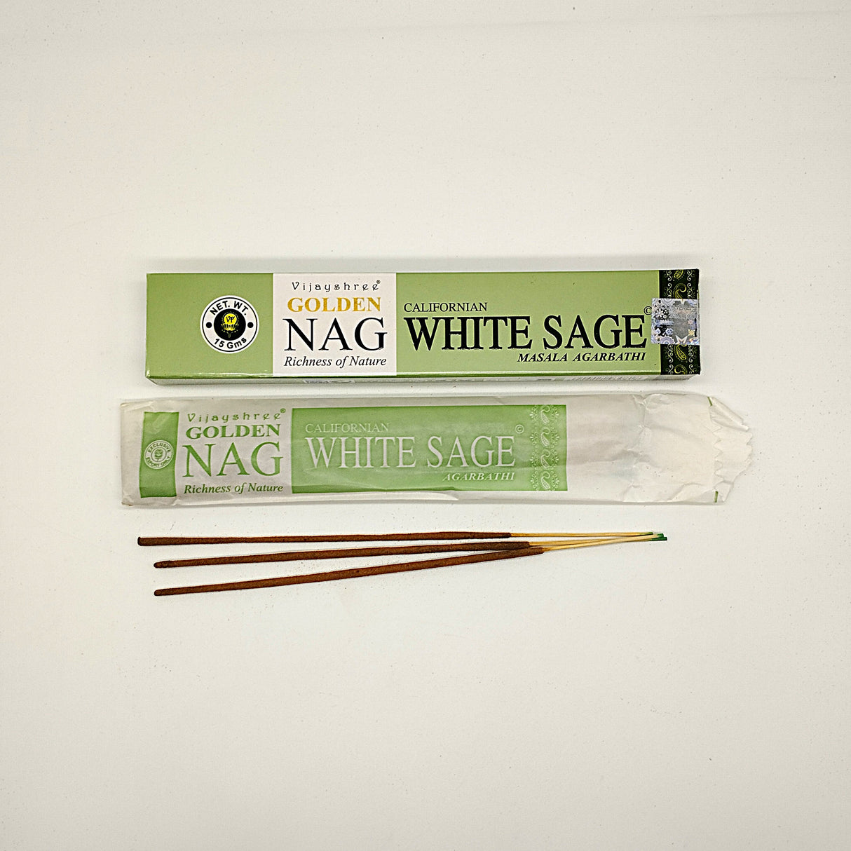 Golden Nag White Sage Räucherstäbchen | 15g