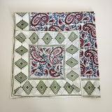 Einzelstück Boho Halstuch mit Paisley- Muster in Blau & Rot