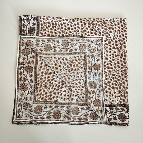 Einzelstück Boho Halstuch mit braunem Leo- Muster