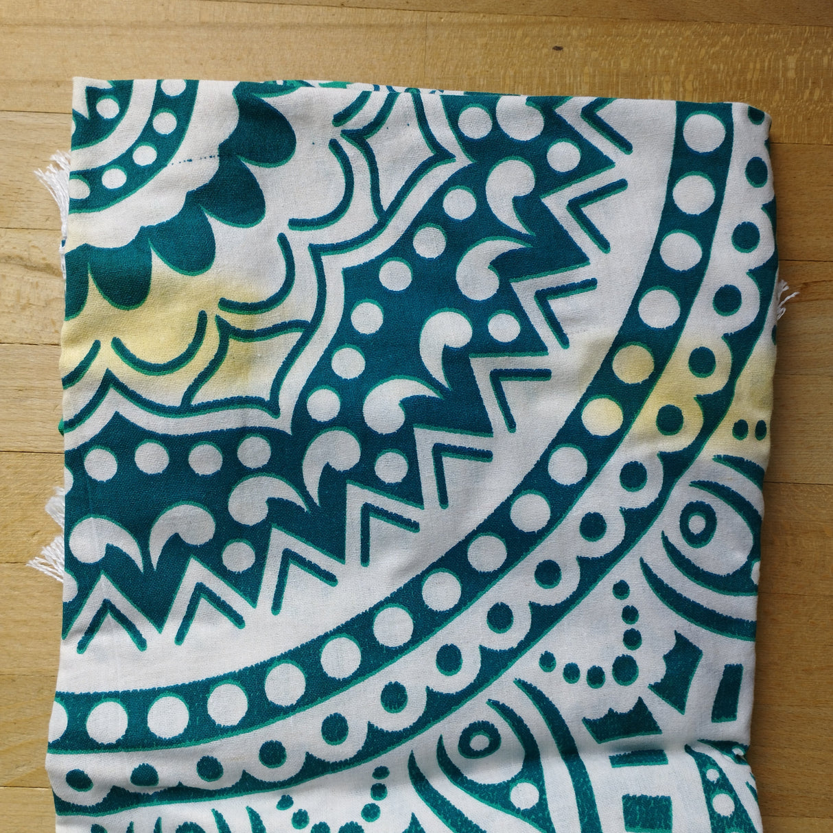 B-Ware Rundes Strandtuch Ombre Mandala Türkis