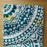 B-Ware Rundes Strandtuch Ombre Mandala Türkis
