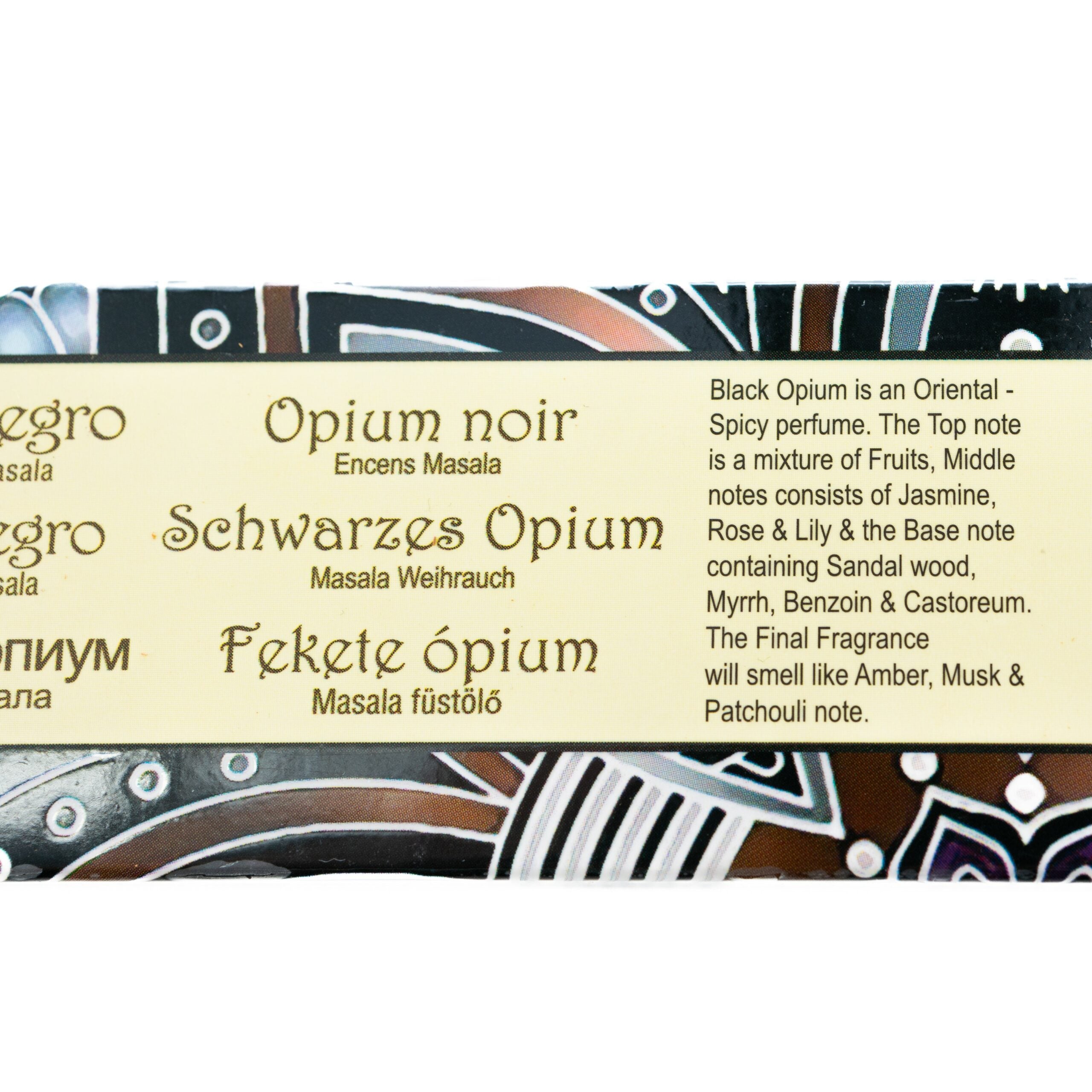 Satya Räucherstäbchen Black Opium – 12 Packungen, Je 15 G, Ca. 180 Stäbchen, Handgerollt, Brenndauer 30–45 Min.