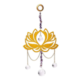 Sonnenfänger Lotus aus Holz mit Amethyst