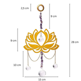 Sonnenfänger Lotus aus Holz mit Amethyst